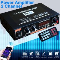 ✺ Car Bluetooth Audio Amplifier 2 Channel Digital Hifi Stereo Subwoof AMP Support USB TF FM AUX Audio Amplificador EU Plug 220V