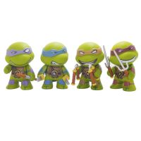 รูปเต่าอนิเมะนินจาวัยรุ่นกลายพันธุ์4ชิ้นเครื่องประดับรถตุ๊กตารูป TMNT รุ่น Q อุปกรณ์เสริมที่สร้างสรรค์ทำด้วยมือของเล่นสำหรับตกแต่ง