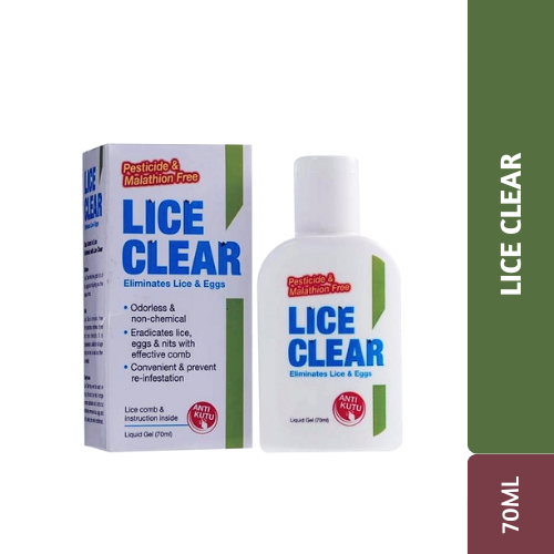 LICE CLEAR (DIMETHICONE) ELIMINATES LICE & EGGS 70ML Lazada