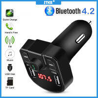 JTKE 5V 3.1A Dual USB ที่ชาร์จแบตในรถเครื่องส่งสัญญาณ FM บลูทูธไร้สายรถยนต์ MP3เครื่องเล่นแฮนด์ฟรีชุดอุปกรณ์ติดรถยนต์