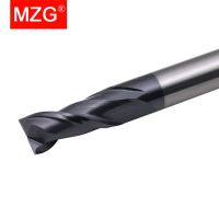 MZG 1PC 2 ขลุ่ย HRC45 เครื่องกลึงซีเอ็นซีเครื่องจักรกลเหล็กกล้าคาร์บอนร่องกัดเครื่องมือตัดแบนสี่เหลี่ยมแข็งคาร์ไบด์เอ็นมิลล์