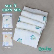 Set 5 khăn sữa, khăn xô họa tiết dễ thương cho trẻ sơ sinh và trẻ nhỏ