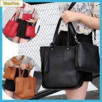 WENYOU 4Pcs/set หนังพียู กระเป๋า Crossbody ลำลองแบบสบายๆ ความจุสูงมาก กระเป๋าแบบสะพายไหล่ แฟชั่นสำหรับผู้หญิง แบบพกพาได้ ชุดกระเป๋าผู้หญิง ผู้หญิงผู้หญิงผู้หญิง