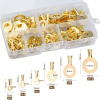 150/540 PCS M3/M4/M5/M6/M8/M10 Ring Lugs Eyes Copper Crimp Terminals Cable Lug Wire Connector Non-insulated Assortment Kit