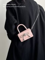 LASGO niche design bow handbag mini chain lipstick bag 2023 single shoulder Messenger small bag 【QYUE】