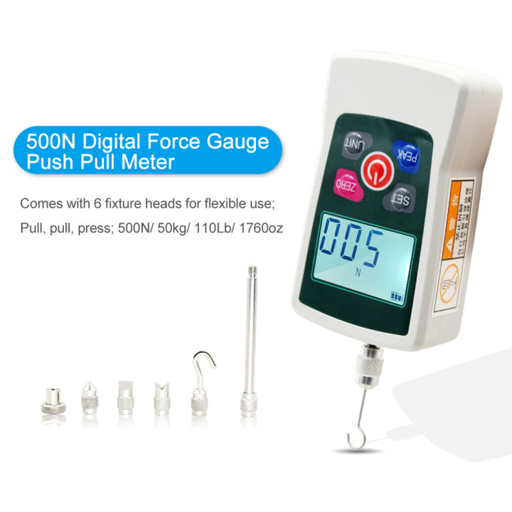 digital-force-gauge-500n-50kg-110lb-1760oz-portable-push-pull-force-meter-unit-switchable-backlit-mini-dynamometer-with-6-fixture-heads-storage-case-auto-power-off