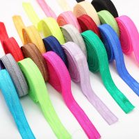 [NEW EXPRESS] New 5 Yards/roll Width15mm Solid Shiny FOE Fold Over Elastic Bands Hair Tie Headband Dress Lace Trim DIY Sewing Accessories