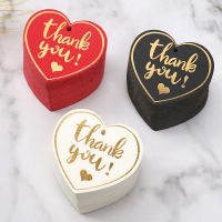 Thank you hot stamping tag 50/pcs gift tag wedding decoration DIY handmade message tag red heart-shaped card baking packaging small tag