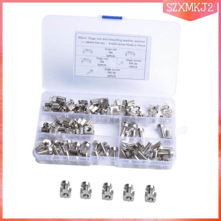 TKK Hardware ‖ [YYDS] Pack 100 M5 Cage Nuts and Bolts Screw Washers ...