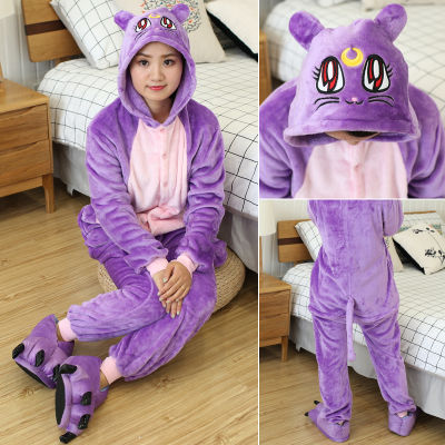2021Boys Girls Stitch Cat Pajamas Onesies Kids Anime Unicorn Pijama Winter Children Nightie Unicornio Sleepwear Overalls Homewear