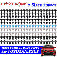 Erick S Wiper 200x Auto Body Trim คลิป Push Pin Rivet 9ขนาดกันชน Retainer สำหรับ Toyota Corolla RAV4 Yaris Prius Lexus