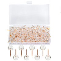 100Pcs โปร่งใสรอบ Ball Thumbtack Pins Rose Gold Push Pins แผนที่ Thumb Tacks Wall Studs DIY เย็บหัตถกรรมสำหรับกระดานข่าว