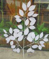 one dozen artificial white banyan leaves wedding festival celebration background road led home DIY decorative fake flower