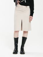 [KIRSH] KIRSH SUEDE SLIT SKIRT  |22AW |  Korean | Women Skirts | korean brand | Korean Style | Korean fashion | denim skirt | mini skirt | wrap skirt | women Korea