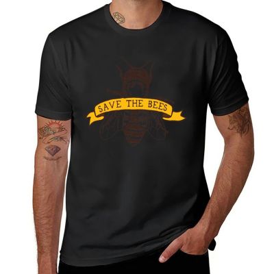 Save The Bees! T-Shirt Cat Shirts Short Sleeve Sweat Shirt Anime Clothes Funny T Shirts For Men