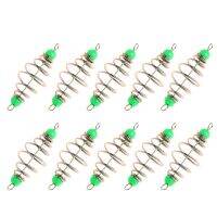 [MEESS] 10 Pcs/set Fishing Bait Spring Lure Inline Hanging Tackle Stainless Steel Feeder - Fishing Tools -