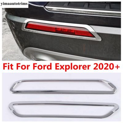 ฝาครอบกรอบรูปตกแต่งโคมไฟหมอกกันชนท้าย ABS โครเมียม/คาร์บอนไฟเบอร์อุปกรณ์เสริมสำหรับ Ford Explorer 2020 2021 2022