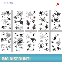 ?【Lowest price】TANG 10แผ่น/แพ็คใหม่ฮาโลวีนวันหยุดหน้าแต่งหน้า terror Spider TATTOO Sticker