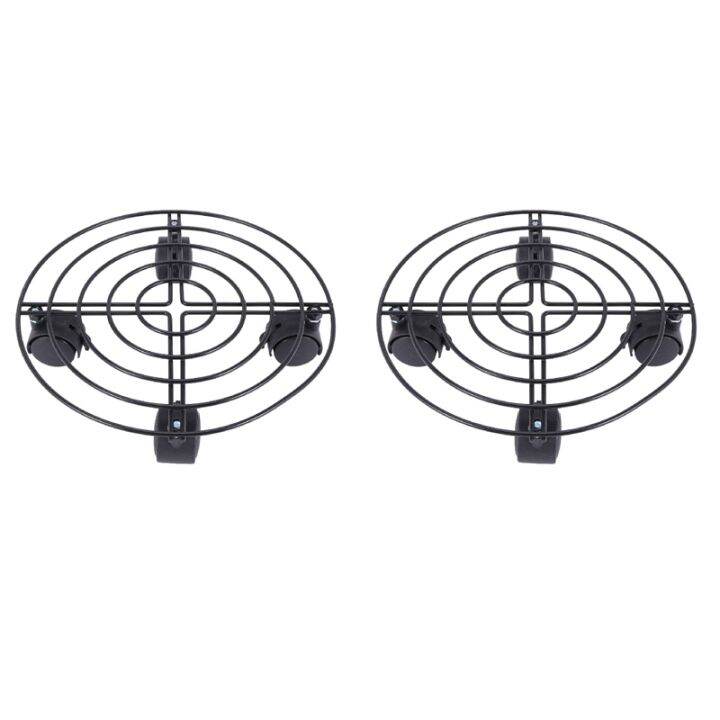 2X Metal Plant Flower Pot Stand Trolley Caddy on Wheels Indoor Outdoor