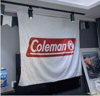 ผ้าแคมป์ปิ้ง  Coleman ผ้าแขวนผนัง ผ้าตกแต่งฉาก เจาะตาไก่  4  มุม พร้อมอุปกรณ์แขวน