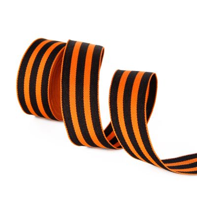 เดวิดแองจี้ริบบิ้นเทปผ้าลายทาง1 "(25มม.) สีส้ม &amp; สีดำแถบผ้ากรอสเกรน5Y ตกแต่งวันหยุดแบบทำมือ5Y42574งานฝีมือ
