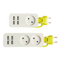 EU ปลั๊ก USB ซ็อกเก็ตรางปลั๊กไฟปลั๊กไฟฟ้าป้องกันไฟกระชากปลั๊กต่อขยาย USB สมาร์ทโทรศัพท์มือถือที่ชาร์จติดผนังเดสก์ท็อป Hub-Linqiaoe