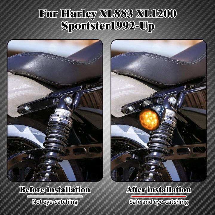 สัญญาณไฟเลี้ยวด้านหลังรถจักรยานยนต์-led-สำหรับ-harley-sportster-xl-883-1200-nightster-92-2023ไฟเลี้ยวพร้อมฝาครอบเลนส์