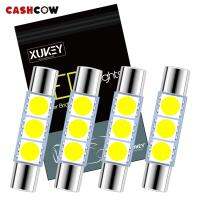 CASHCOW 4x29มิลลิเมตรฟิวส์พู่ห้อยม่านบังแดดรถยนต์กระจกโต๊ะเครื่องแป้ง LED หลอดไฟ DC12V 5050-3SMD 6614F TS-14V1CP ไฟตกแต่งภายใน