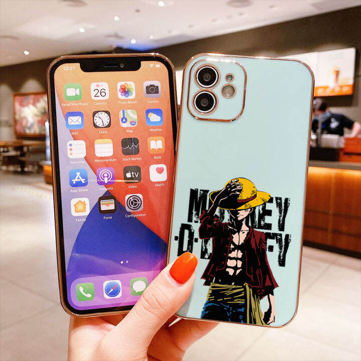 hontinga-เคสโทรศัพท์สำหรับ-vivo-s1-pro-เคสโทรศัพท์ทรงสี่เหลี่ยมทำจาก-tpu-นิ่มเคลือบโครเมี่ยมหรูหราหมวกลายการ์ตูนอะนิเมะลูฟี่ป้องกันกล้องเคสยางกันเด็กชาย