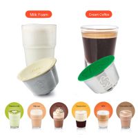 【YF】 Cápsula de café reutilizável para Dolce Gusto Maker aço inoxidável recarregável e espuma leite filtros com tampa silicone