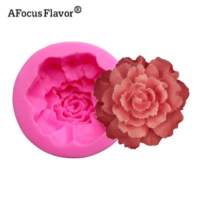 ；【‘； Blooming Flowers Peony Silicone Soap Mold Fondant Cake Handmade Stencil Natural Soap Mold Chocolate Cake Kitchen Baking Tools