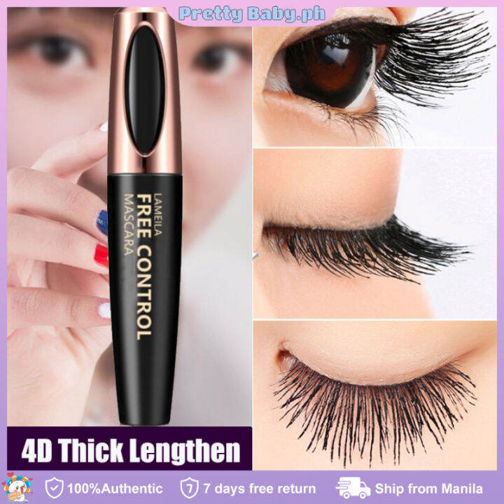 4D Thick Lengthening Mascara for Eyelashes Silk Fiber Lash Mascara For
