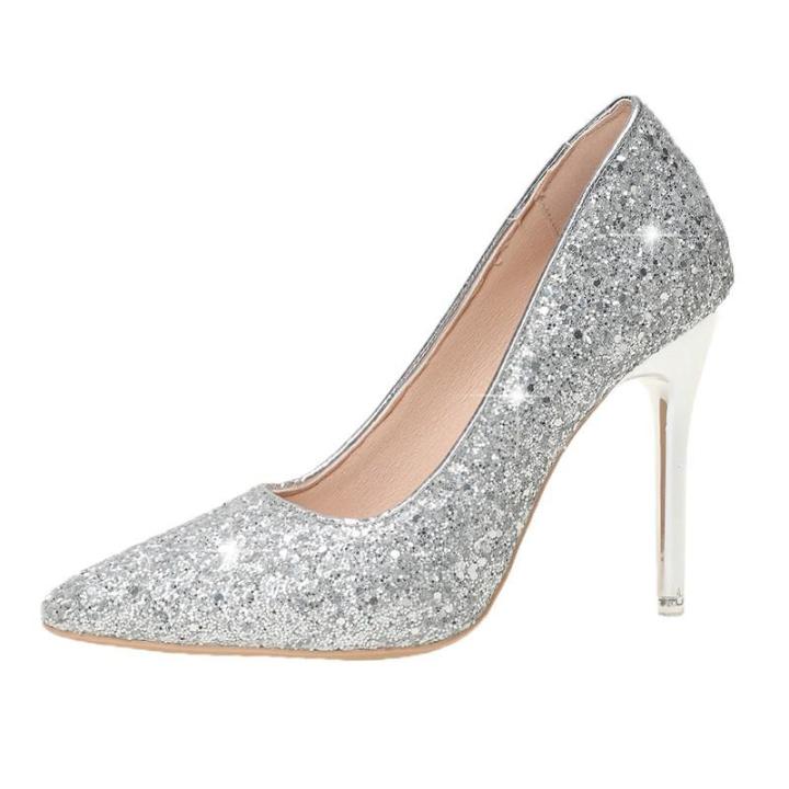 spring-and-summer-new-work-shoes-korea-wild-shallow-mouth-point-glitter-shoes-silver-banquet-party-super-high-heel