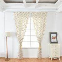 1/2/4 Panels Home Window Curitain Valance Gauze Rod Pocket Sheer Yarn Screening Panel Voile Drap Gold Stamping Morocco Curtain