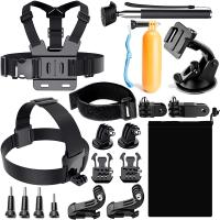 ↂ♞☽ 19 in 1 Action Camera Accessories Kit for GoPro Hero 11 10 9 8 7 6 5 AKASO APEMAN SJCAM DBPOWER DJI Osmo