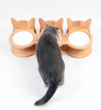 Cat Elevated Bowls, Raised Cat Small Dog Bowl Cat Feeder with Bamboo Stand  Ceramic Food Feeding Cats Puppy - China Bowl Pets and Pet Bowls for Cats  and Dogs price