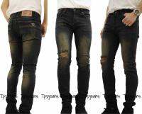 TPP Skinny LXผ้ายีนส์ยืดฟอกสนอมขาดเข่า สีดำ,นียีนส์ ไซส์26”-36”