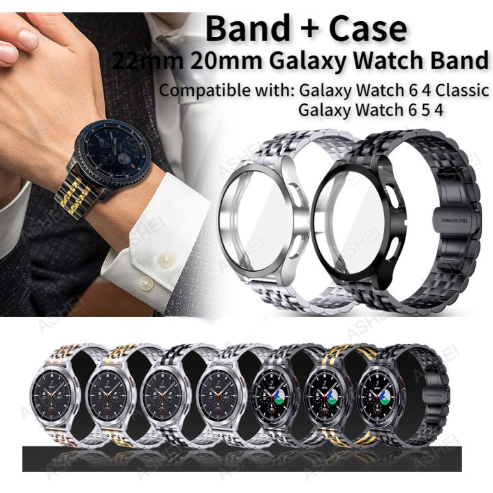 สาย-เคสสำหรับ-samsung-galaxy-watch-6-5-4-44มม-40มม-4คลาสสิก46มม-42มม-6คลาสสิก43มม-47มม-galaxy-watch-5-pro-45มม-วงเหล็กสแตนเลสสาย