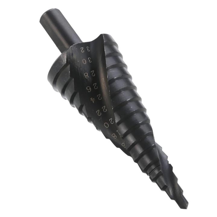 hh-ddpjblack-speed-steel-titanium-step-spiral-drill-groove-conical-cone-drills-power-tools-4-32mm