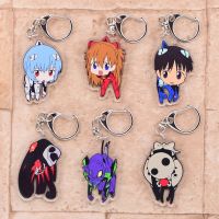 【DT】Anime EVA Keychain Cute Q Version Characters Cartoon Print Acrylic Key Chain Ring Holder Bag Charm Classic Jewelry Teens Gift hot
