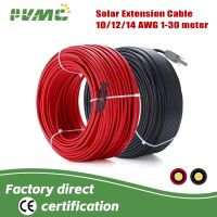 □ Free Shipping solar pv cable Panel Stecker wire Black Red 2.5/4/6mm2 with 1M 5M 15M 30M Solar PV Wires Connectors 10/12/14 AWG