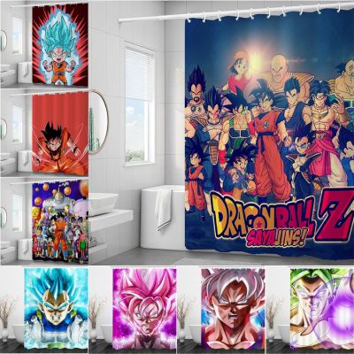 ❁✼ↂ Dragon Ball Shower Curtains Waterproof Thick Solid Bath Curtains For Bathroom Bathtub Large Wide Bathing Cover 12 Hooks