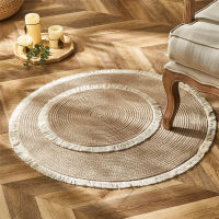 Round Woven Car Home Decor Floor Bath Rugs for Living Room Vintage Chic Room Door Mat Non-slip Door Mats Nordic French 45cm