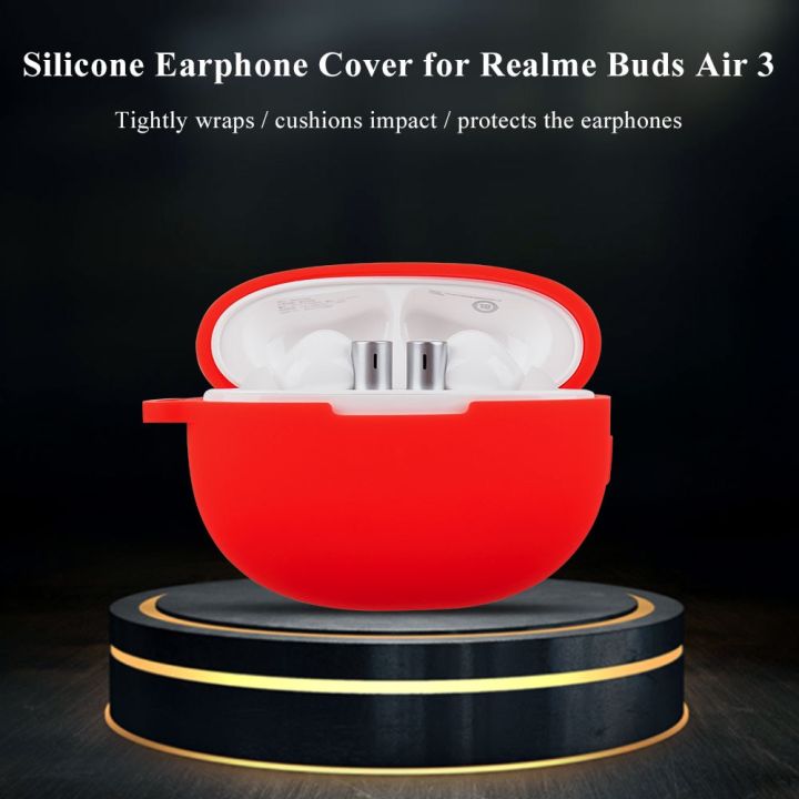 for-realme-buds-air-3-case-silicone-with-hook-plain-color-wireless-headphone-cover-earphone-shell-for-realme-buds-air3-soft-case-wireless-earbud-cases