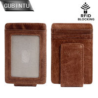 GUBINTU Magnetic Money Clip Front Pocket Wallet Slim Genuine Leather RFID Blocking Strong Magnet thin Wallets and Purse