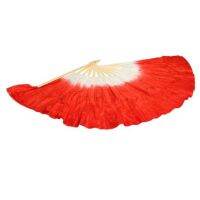 Colorful Silk Veil Folk Art Chinese Belly Dance Dancing Bamboo Short Fan