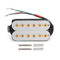 Vintage Alnico5 Humbucker Coil Spliting Neck7.5K/Bridge15K Double Coil Electric Guitar Pickup Black Guitar Part Warm Sound White