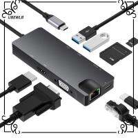 UBEWLB 8-In-1 USB 3.0ตัวอ่าน SD USB ฮับ Type-C 4K HDMI แท่นวางมือถือกิกะบิตอีเธอร์เน็ต