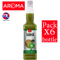 Aroma SQUASH Kiwi Apple น้ำผลไม้เข้มข้น รสกีวี่ 730มล. แพ็ก 6 ขวด