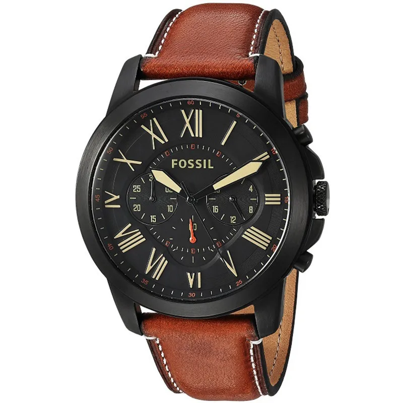 FOSSIL Watch For Men With Leather Starp Brown Black Waterproof FS5241 FOSSIL  Leather Strap Watch For Men Brown FOSSIL Watch For Men OEM Sale Original  Pawnable FOSSIL Casual Sports Smart Watch For